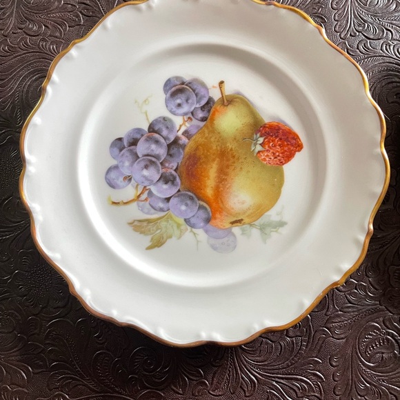 Set of 2 Schumann Arzberg dessert fruit plates vintage Gold Rimmed - Picture 6 of 9